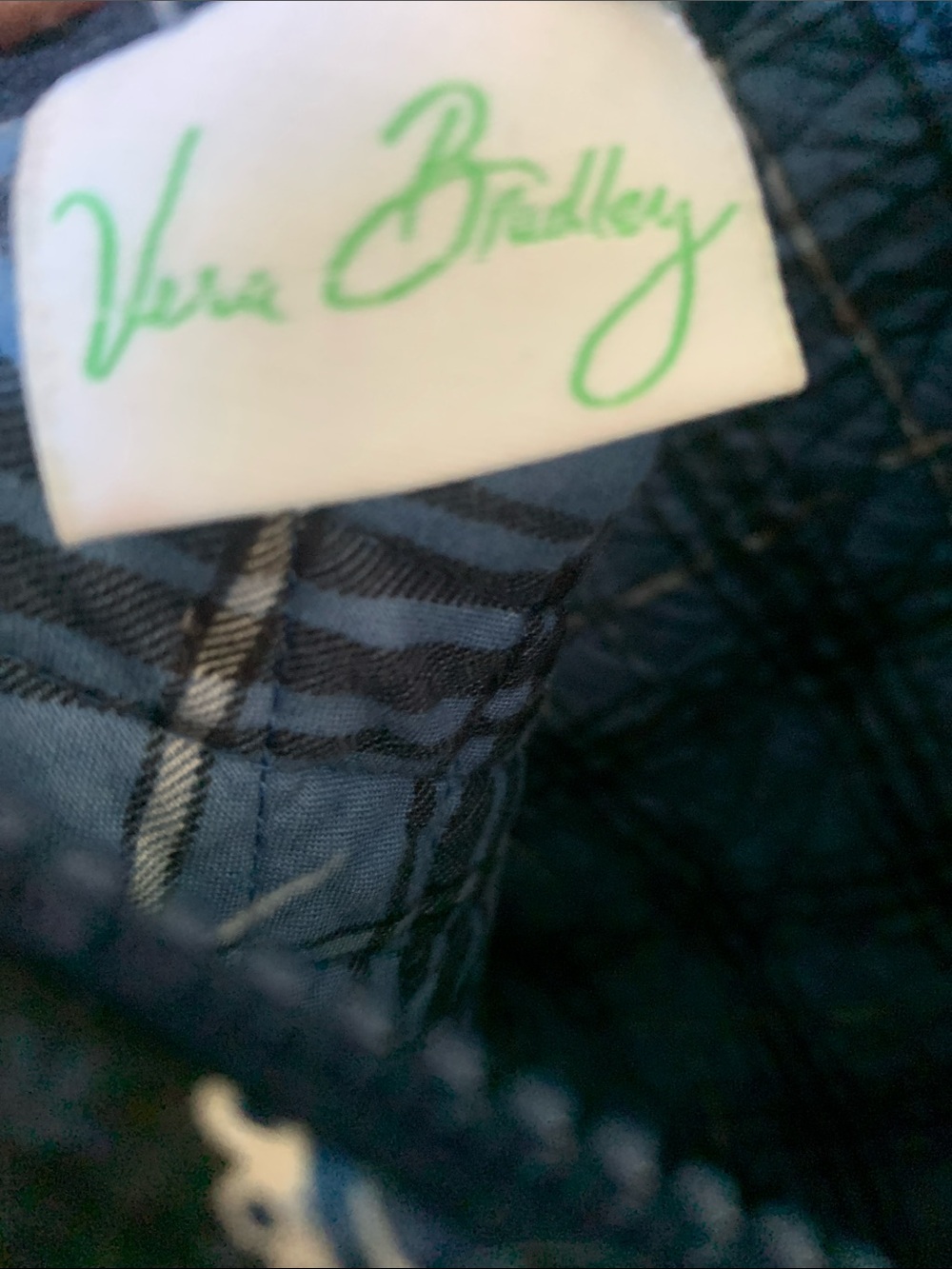 Vera Bradley Windsor Navy Blue Small Duffle Bag FLAW - Picture 5 of 10